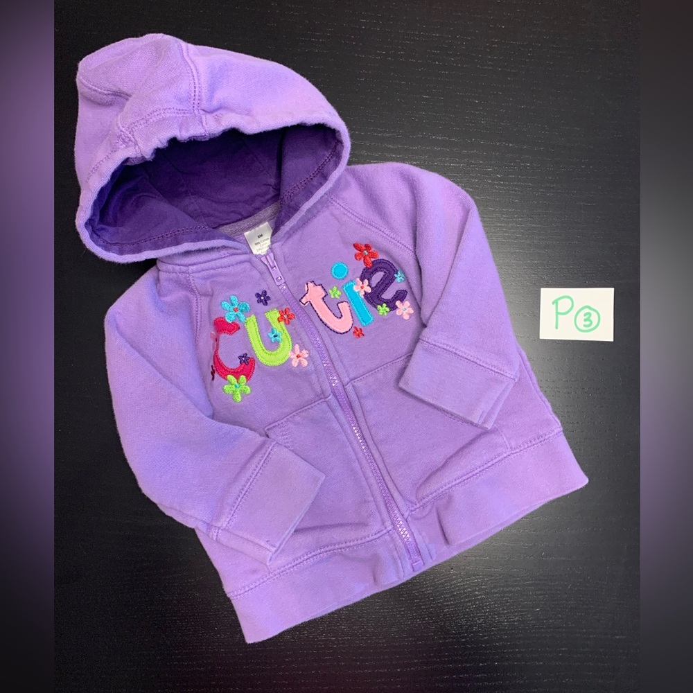 ⭐️5/$10.00⭐️ George 3-6m Purple Zip Up Hoodie